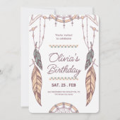 ボーホー ドリームキャッチャー トライバル, ボーホー 誕生日パーティー 招待状 (正面)