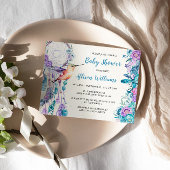 ボーホー ドリームキャッチャー ハミングバード ベビーシャワー 招待状