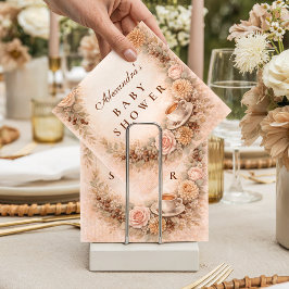 ボーホー ニュートラル エー ベイビー イズ ブルーイング ベイビー シャワー スタンダードカクテルナプキン