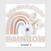 ボーホー ニュートラル カラー フラワー レインボー クラシック ステッカー シール (シート)