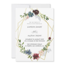 ボーホー ネイビー & 緑 シンプル フラワープリント