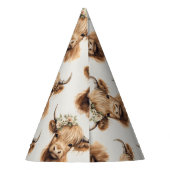 ボーホー ハイランドカウ 子供誕生日 パーティーハット (裏面)