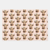 ボーホー ハイランド コウ キッズ バースデー パーティー ラッピングペーパーシート (正面2)