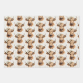 ボーホー ハイランド コウ キッズ バースデー パーティー ラッピングペーパーシート (正面)