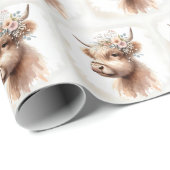 ボーホー ハイランド コーウィズ ブライダル フラワーズ ラッピングペーパー (ロールコーナー)