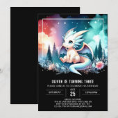 ボーホー ハッピー ドラゴン バースデー 招待状 (正面/裏面)