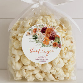 ボーホー ハーベスト フォール イン ラブ ブライダル シャワー スティッカーズ ラウンドシール