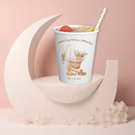 ボーホー バシネット ネイザリー ベイビー シャワー 紙コップ