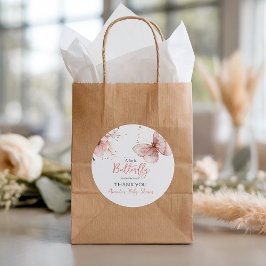 ボーホー バタフライ ワイルドフラワー フラワール ガール ベイビー シャワー ラウンドシール