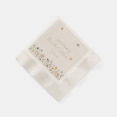 ボーホー バタフライ ワイルドフラワー ブライダル シャワー 縁ありカクテルナプキン (角)