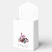 ボーホー バーガンディーとネイビーのワインチェック ブライズシャワー フェイバーボックス (オープン)