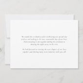 ボーホー バーガンディーとピーチの花 秋のウェディング サンキューカード (裏面)