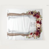 ボーホー バーガンディ ウェディング アーチ 背景 フォトブース タペストリー (正面(横))