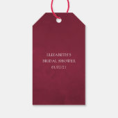 ボーホー バーガンディ ネイビー ワイン テイスティング ブライダル シャワー ギフトタグ (裏面)