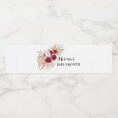 ボーホー バーガンディ パンパス グラス ペットボトルラベル (シングルラベル)