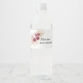 ボーホー バーガンディ パンパス グラス ペットボトルラベル (正面)