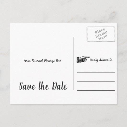 ボーホー バーガンディ フラワーハント終了 保存日付 案内ポストカード (裏面)