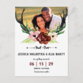 ボーホー バーガンディ フラワーハント終了 保存日付 案内ポストカード (正面)