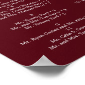 ボーホー バーガンディ マサラ ウェディング 席次表 サイン (角)