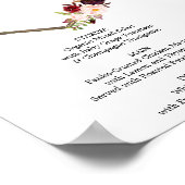 ボーホー バーガンディ メニュー看板またはバー メニュー看板 ポスター (角)