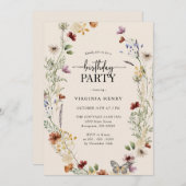 ボーホー バースデー パーティー 招待状 (正面/裏面)