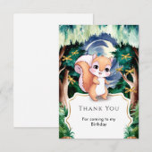 ボーホー パステル スクワーレル バースデー サンキューカード (正面/裏面)