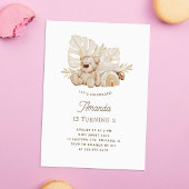 ボーホー パステル テディベア おもちゃ。かわいい子供の誕生日 招待状