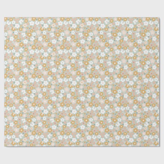 ボーホー パステル フラワール ギャル レトロ ラッピングペーパー (フラット)