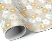 ボーホー パステル フラワール ギャル レトロ ラッピングペーパー (ロールコーナー)