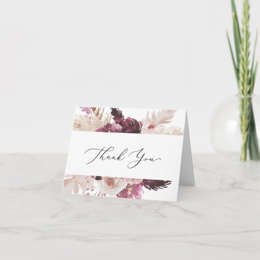 ボーホー パンパス グラス ありがとうカード サンキューカード (正面)