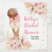 ボーホー パンパス グラス アイスクリーム ワインボトル パーティー ワインラベル (シングルラベル)