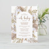 ボーホー パンパス グラス アーチ オー ベイビー シャワー 招待状 (スタンド正面)