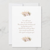 ボーホー パンパス グラス アーチ 双子の女の子 ベビーシャワー 招待状 (裏面)