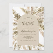 ボーホー パンパス グラス アーチ 30歳の誕生日パーティー 招待状 (正面)