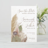 ボーホー パンパス グラス ウォーターカラー セーブ ザ デート 招待状 (スタンド正面)