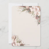 ボーホー パンパス グラス オーキッド フラワアーチ ベビーシャワー 招待状 (裏面)