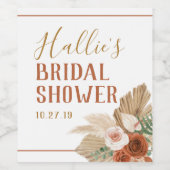 ボーホー パンパス グラス オーダーメイド ワインラベル (シングルラベル)