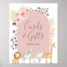 ボーホー パンパス グラス サファリ 動物 カード & ギフト ポス ポスター