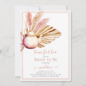 ボーホー パンパス グラス ティー パーティー ブライダル シャワー 招待状 (正面)