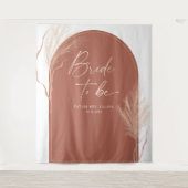 ボーホー パンパス グラス テラコッタ ウェディング シャワー タペストリー (正面)