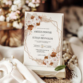 ボーホー パンパス グラス テラコッタ オレンジ フラワー ウェディング 招待状