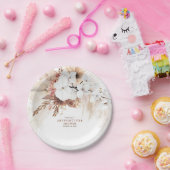 ボーホー パンパス グラス テラコッタ フラワーズ あらゆるパーティー ペーパープレート (パーティー)