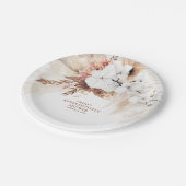 ボーホー パンパス グラス テラコッタ フラワーズ あらゆるパーティー ペーパープレート (アングル)