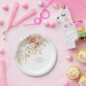 ボーホー パンパス グラス テラコッタ フラワーズ どんなパーティー ペーパープレート (パーティー)