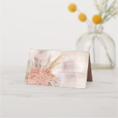 ボーホー パンパス グラス | ドライ ブラッシュ ハイドランジア  プレース プレイスカード (裏面)