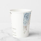 ボーホー パンパス グラス パステル ブルー フラワーブライダルシャワー 紙コップ (右)