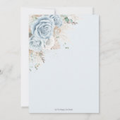 ボーホー パンパス グラス パステル ブルー 花の花嫁シャワー 招待状 (裏面)