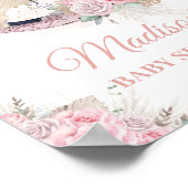 ボーホー パンパス グラス ピンク フローラル ロッキング ホース ベイビー ポスター (角)