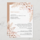 ボーホー パンパス グラス フラワー ウェディングの詳細 招待状 (正面/裏面)