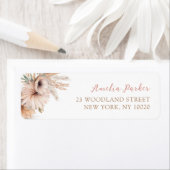 ボーホー パンパス グラス フローラル デザート 返送先住所 ラベル (インサイチュ)